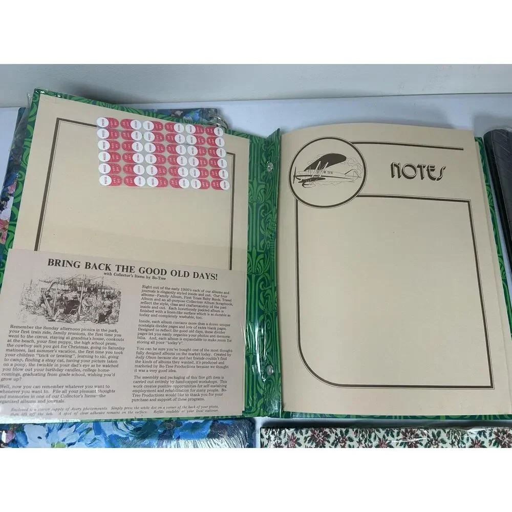 Vintage Photo Album Lot 6 Self-Adhesive Magnetic Floral Travel Kmart Sealed NOS